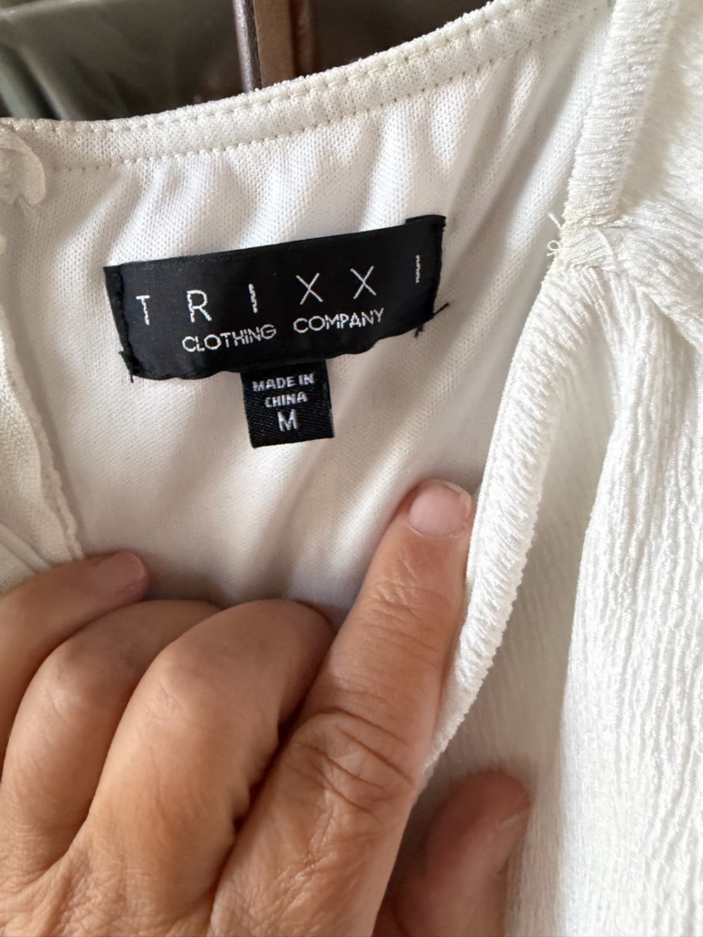 Trixxi White Puff Sleeve Ruffle Wrap-Style Mini Dress - Picture 6 of 6